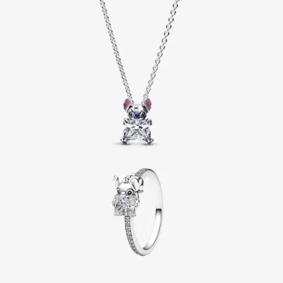 Set bijuterii Colier si Inel Stitch Cu Argint