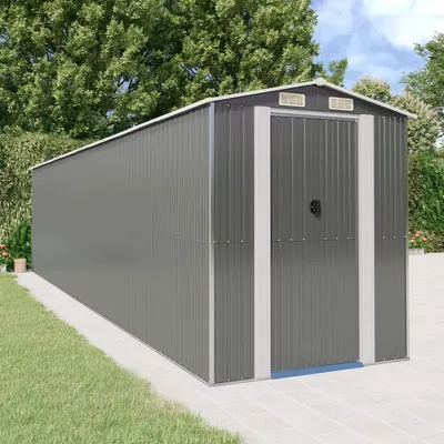 Gossi sopron de gradina, gri deschis, 192x855x223 cm, otel galvanizat