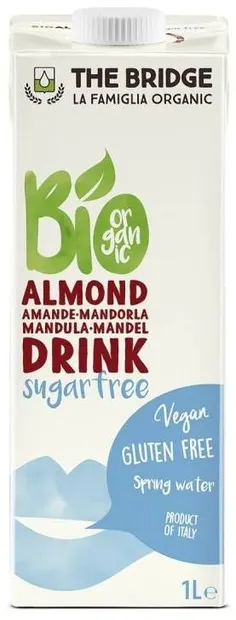 Băutură organică de migdale fără zahă, 3%, 1 l, The Bridge