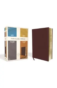 Niv, Kjv, Nasb, Amplified, Parallel Bible, Bonded Leather, Burgundy: Four Bible Versions Together for Study and Comparison
