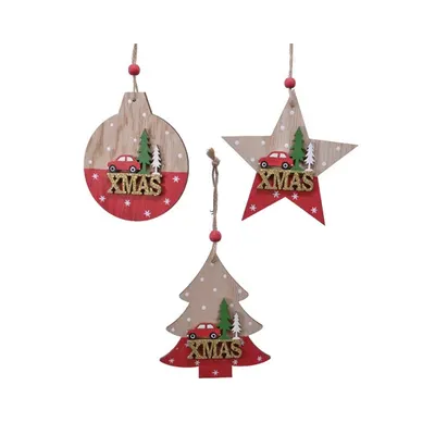 Decoratiune - 3D Red Car Xmas Scenery - mai multe modele