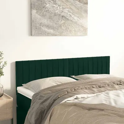 vidaXL Tăblii de pat, verde închis, 144x5x78/88 cm, catifea