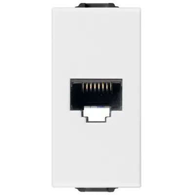 Priza internet 1 modul Vimar Neve Up 09338.9, RJ45 cat5e Netsafe UTP alb