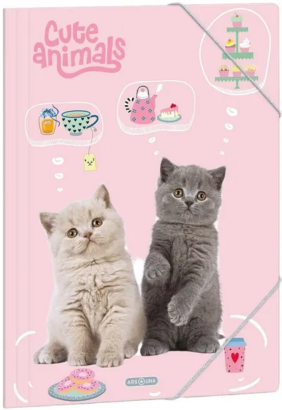 Mapă cu elastic Ars Una Cute Animals - Tea Party, A4