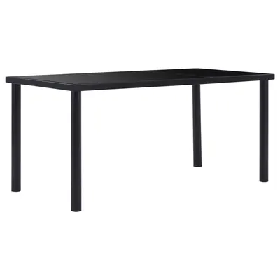 Gossi masa de bucatarie, negru, 160 x 80 x 75 cm, sticla securizata