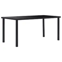 Gossi masa de bucatarie, negru, 160 x 80 x 75 cm, sticla securizata