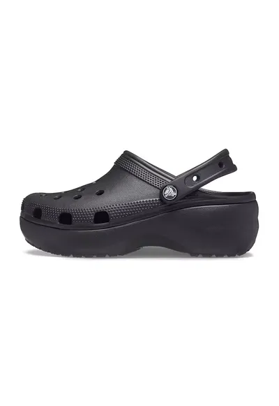 Saboti slingback cu model perforat si talpa flatform - Negru