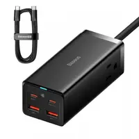 Prelungitor Baseus PowerCombo US, 1 x Priza - 2 x USB-A - 2 x USB-C, Negru PSZM000201