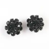Butoni camasa eleganti cu cristale negre florale