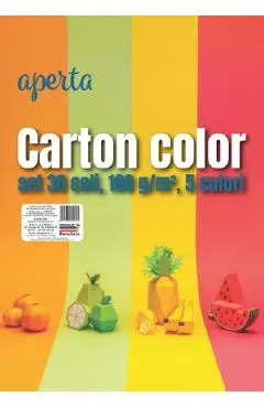 Carton colorat A4 mix. Set 30 coli