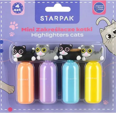 Set mini markere text Starpak - Pisicuțe, 4 buc