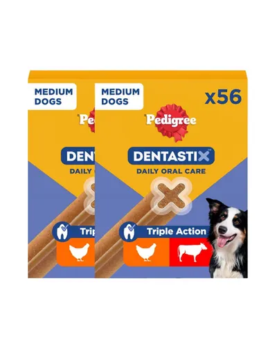 PEDIGREE DentaStix recompense caini rase medii 112 buc.(2x8x180g)