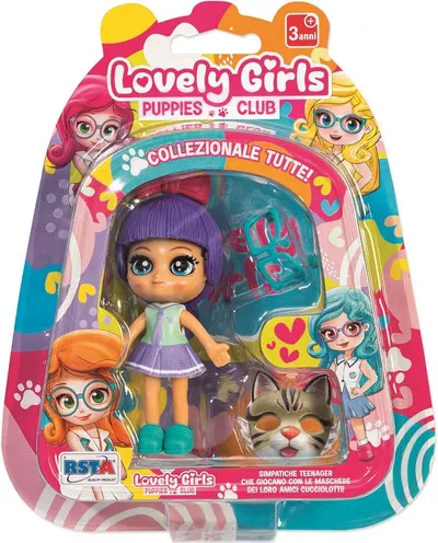 Mini păpușă RS Toys Lovely Girls - Cu păr violet și accesorii