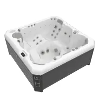Minipiscina Malaga Life Deluxe alb lucios, Wellis, sistem stereo myMusic, 6 locuri, 218 218 cm