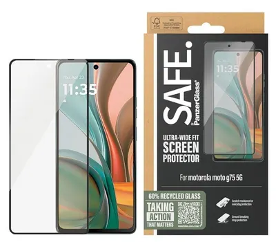 Protector de sticlă SAFE - Ultra Wide Fit, Moto G75, transparent