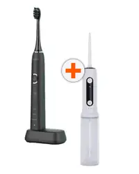 Set periuță de dinți electrică AENO - Sonic DB4 + Duș dentar AENO - ADI0001, negru