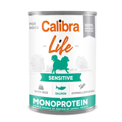 Calibra Dog Life can Sensitive Salmon with Rice 400 g