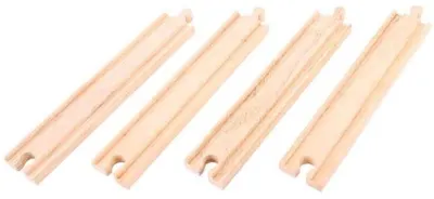 Set din lemn Bigjigs - Sine drepte lungi, 4 bucati