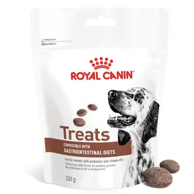 ROYAL CANIN VETERINARY DIET Gastrointestinal Treats, punguță recompense funcționale câini, sistem digestiv, 230g