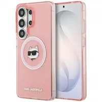 Husa MagSafe pentru Samsung Galaxy S26 Ultra S948, Karl Lagerfeld, IML Choupette Head on KL Repeated Logo, Roz