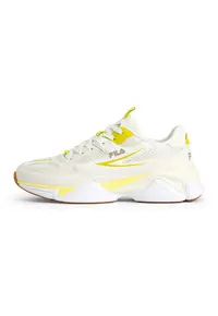 Pantofi sport de piele ecologica cu insertii din material textil Recade - Galben pai/Bej deschis