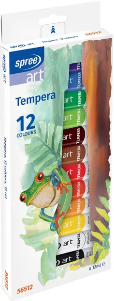 Vopsele tempera Spree Art - 12 culori х 12 ml
