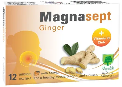 Magnasept, Ginger, 12 pastile, Magnalabs