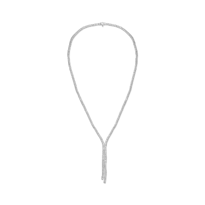 Colier tennis din aur alb cu diamante de 9.5ct