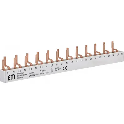 Busbar 1P+N, tip pin, 12 module, 63A SKN0021/10 Eti 002921150