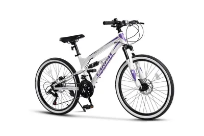 Bicicletă MTB cu suspensie integrala X6 21v Alb/Mov