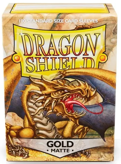 Protecții pentru cărți Dragon Shield - Matte Sleeves Standard Size, Gold (100 buc.)