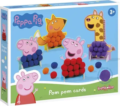Trusă creativă Totum - Peppa Pig, Decorați cu pompoane