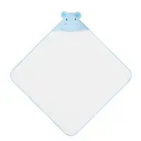 Prosop cu gluga din bumbac pentru bebelusi Hipopotam Bleu 84x84cm