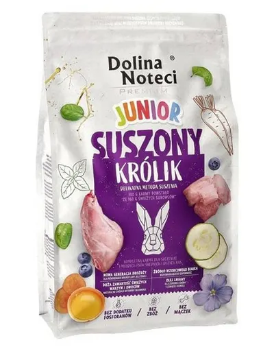 DOLINA NOTECI Premium Junior cu iepure hrană căței 4 kg rase medii și mari