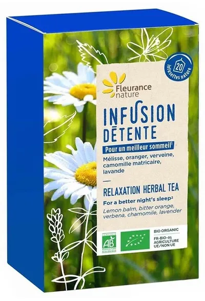 Ceai bio din plante pentru relaxare, 20 pliculețe filtrante, Fleurance Nature