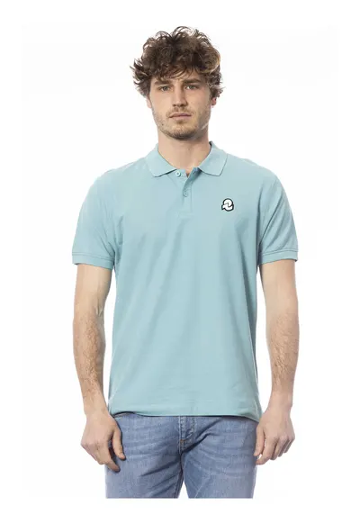Tricou polo de bumbac pique - Albastru azur