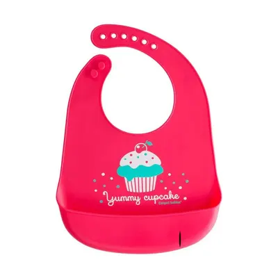 Baveta din silicon Canpol Yummy Cupcake Red