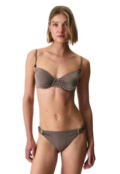 Slip cu talie medie - Maro taupe inchis