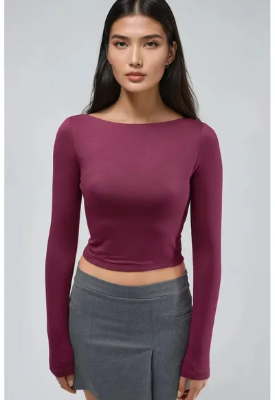 Bluza dama - Slim fit - Visiniu