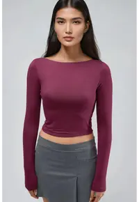 Bluza dama - Slim fit - Visiniu