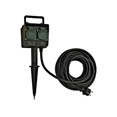 4-socket garden outlet, IP44 with 10m connection lead