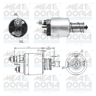 Solenoid Electromotor Potrivit Abarth 500 595 695, 500c 595c 695c, Grande Punto; Alfa Romeo Giulietta, Mito; Chrysler Delta; Fiat 500, 500 C, Brava, Bravo I 0.9-1.8 02.95
