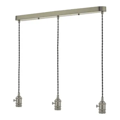 Lampa suspendata 3 Light Bar Suspension Antique Chrome With Grey Cable