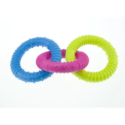 Jucarie pentru caini inele colorate Enjoy 16 cm