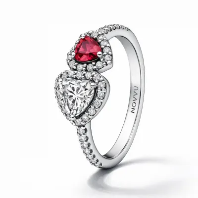 Inel Dublu Heart Silver cu Argint