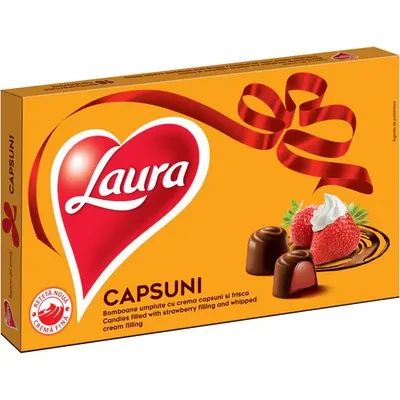 Bomboane de ciocolata cu capsuni Laura 138 g Engros