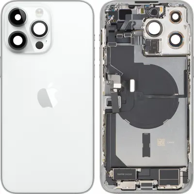 Capac Baterie Apple iPhone 14 Pro Max, Cu Carcasa Mijloc, Full Parts, Argintiu, Swap