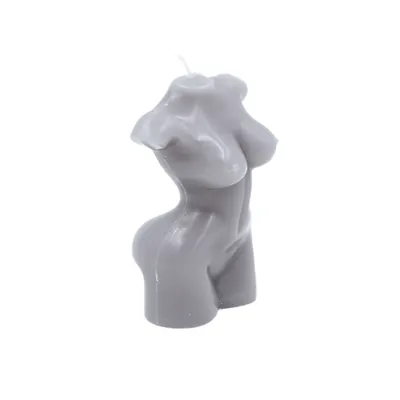 Lumânare decorativă, bust feminin, din ceară – model sculptural gri mat pentru decor modern, Arti Casa