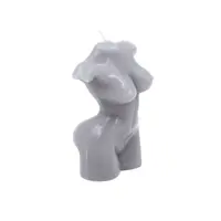 Lumânare decorativă, bust feminin, din ceară – model sculptural gri mat pentru decor modern, Arti Casa
