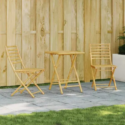 vidaXL Set mobilier bistro, 3 piese, bambus